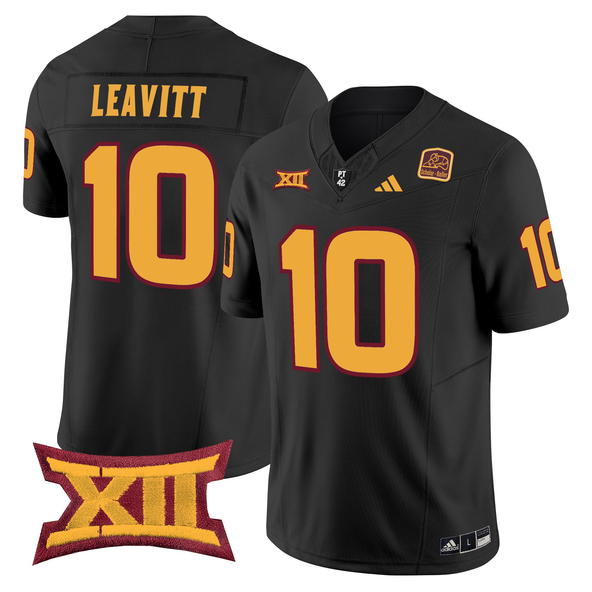 Men Arizona State Sun Devils #10 Leavitt Black 2024 Vapor Limited NCAA Jersey style 1->customized ncaa jersey->Custom Jersey